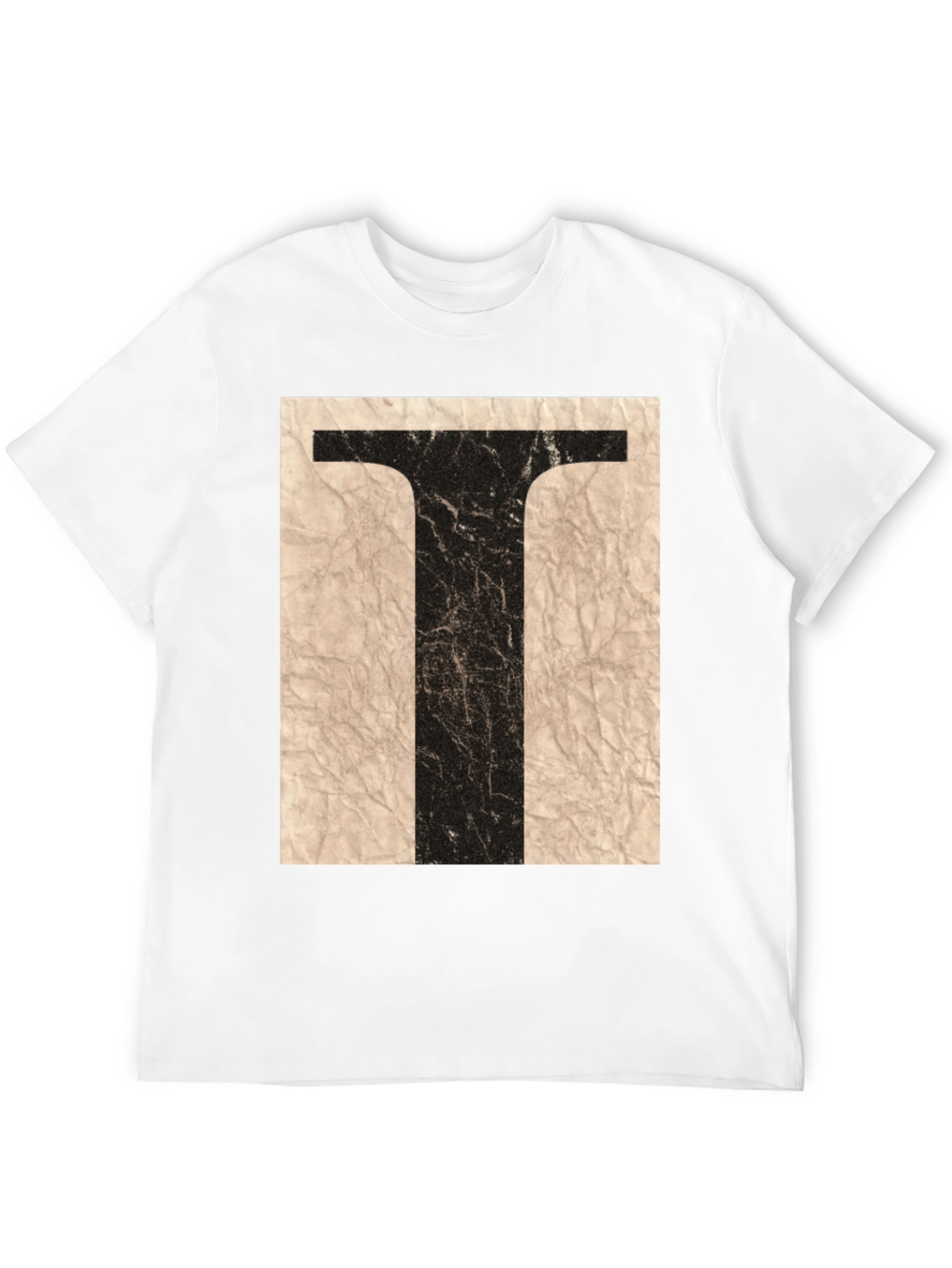 Camiseta Negra con Diseño de Letra T Vintage