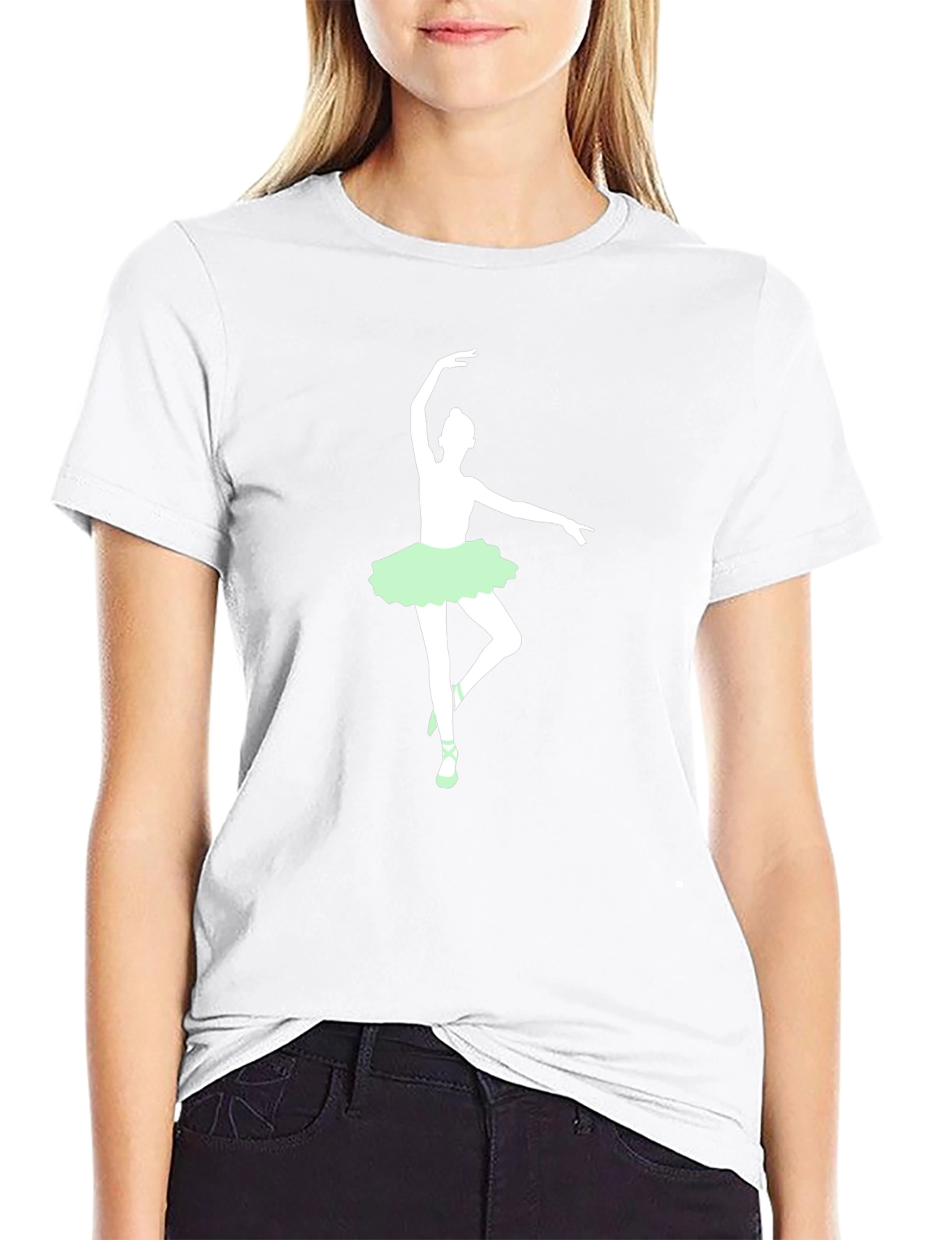 Camiseta Negra con Bailarina de Ballet