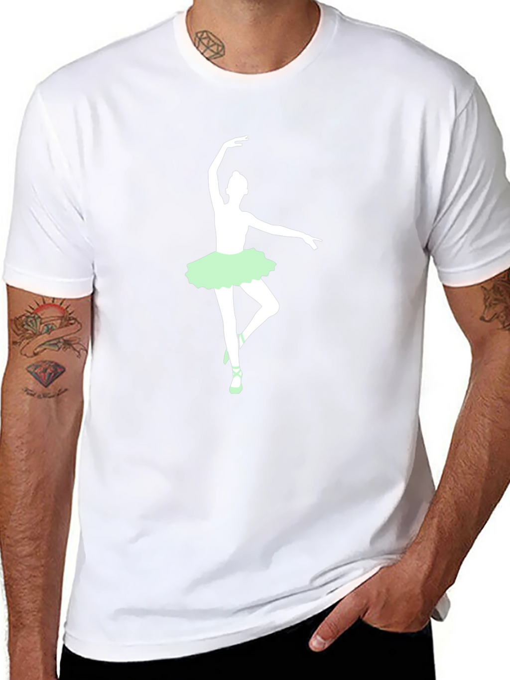 Camiseta Negra con Bailarina de Ballet