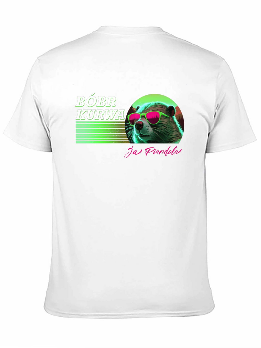 Camiseta Negra Bóbr Kurwa con Diseño Gráfico