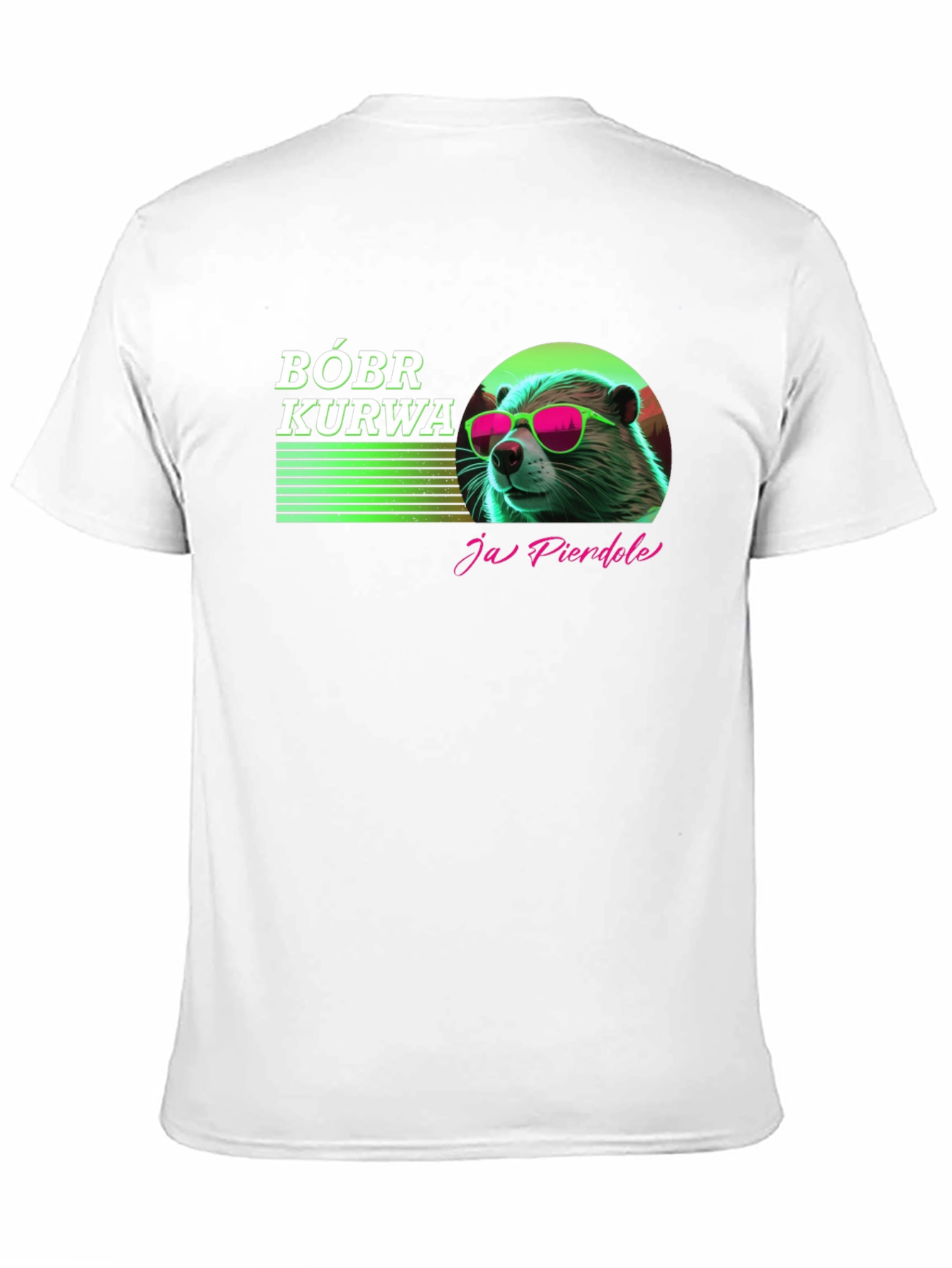 Camiseta Negra Bóbr Kurwa con Diseño Gráfico