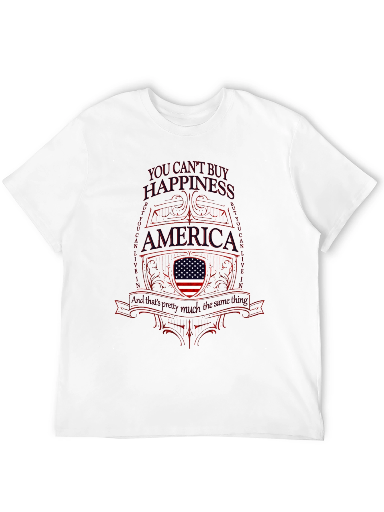 Camiseta Negra América: No Puedes Comprar la Felicidad