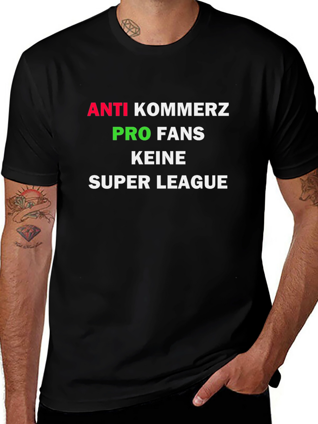 Camiseta Negra Anti-Comercio Pro Fans Super League