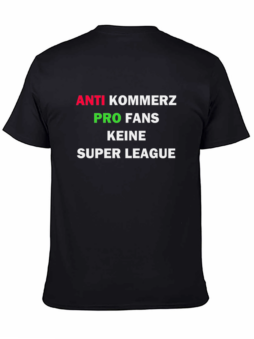 Camiseta Negra Anti-Comercio Pro Fans Super League