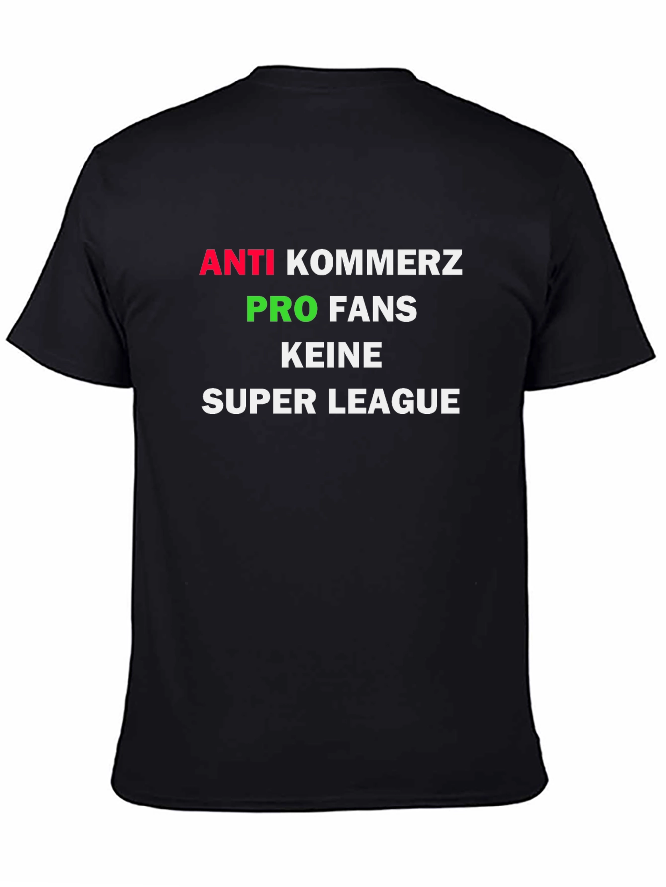Camiseta Negra Anti-Comercio Pro Fans Super League