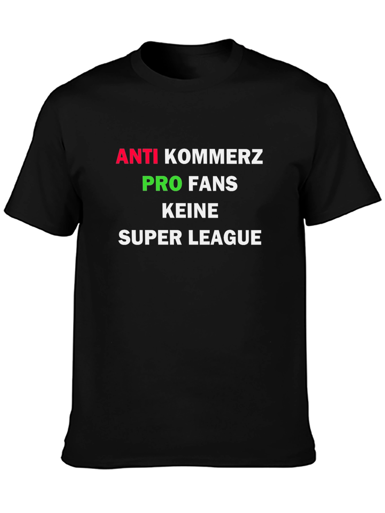 Camiseta Negra Anti-Comercio Pro Fans Super League