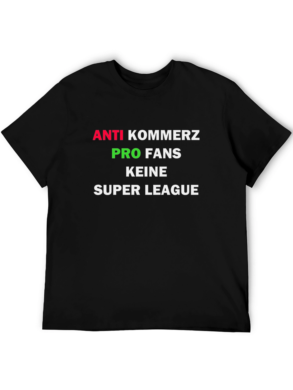 Camiseta Negra Anti-Comercio Pro Fans Super League