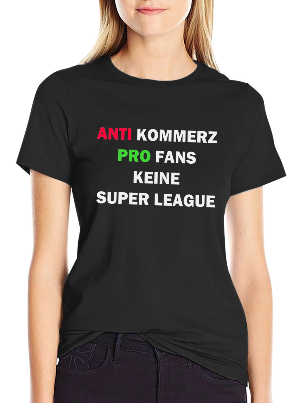 Camiseta Negra Anti-Comercio Pro Fans Super League