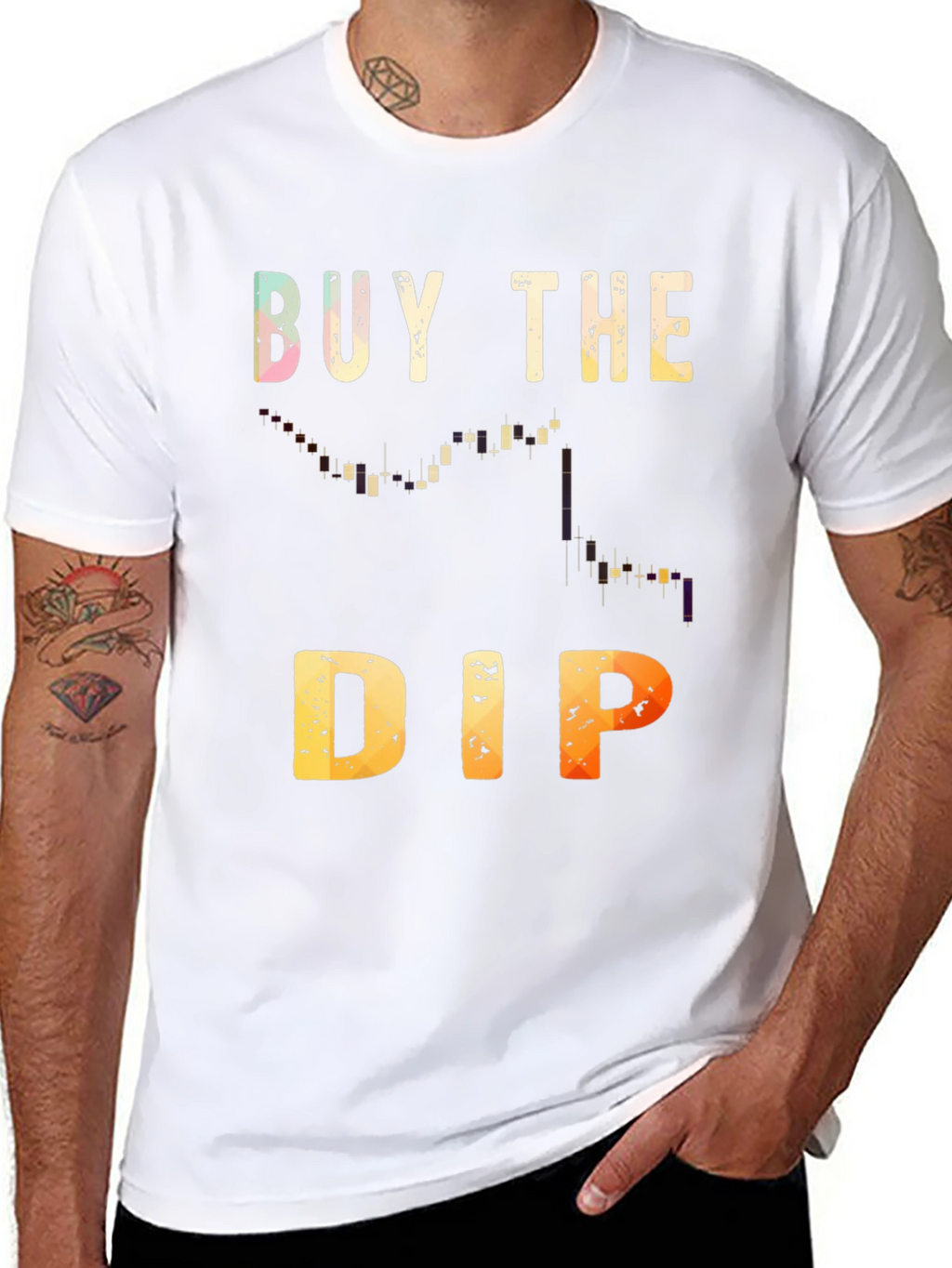Camiseta Negra Buy the Dip Trading Inversión