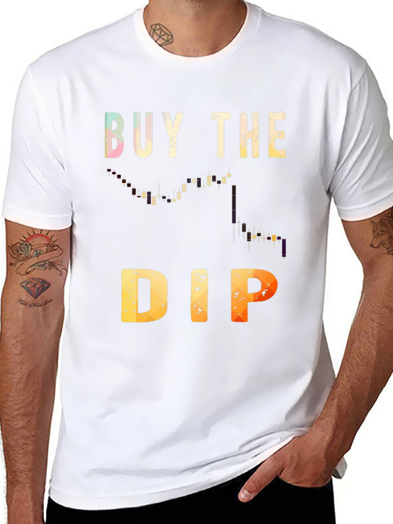 Camiseta Negra Buy the Dip Trading Inversión