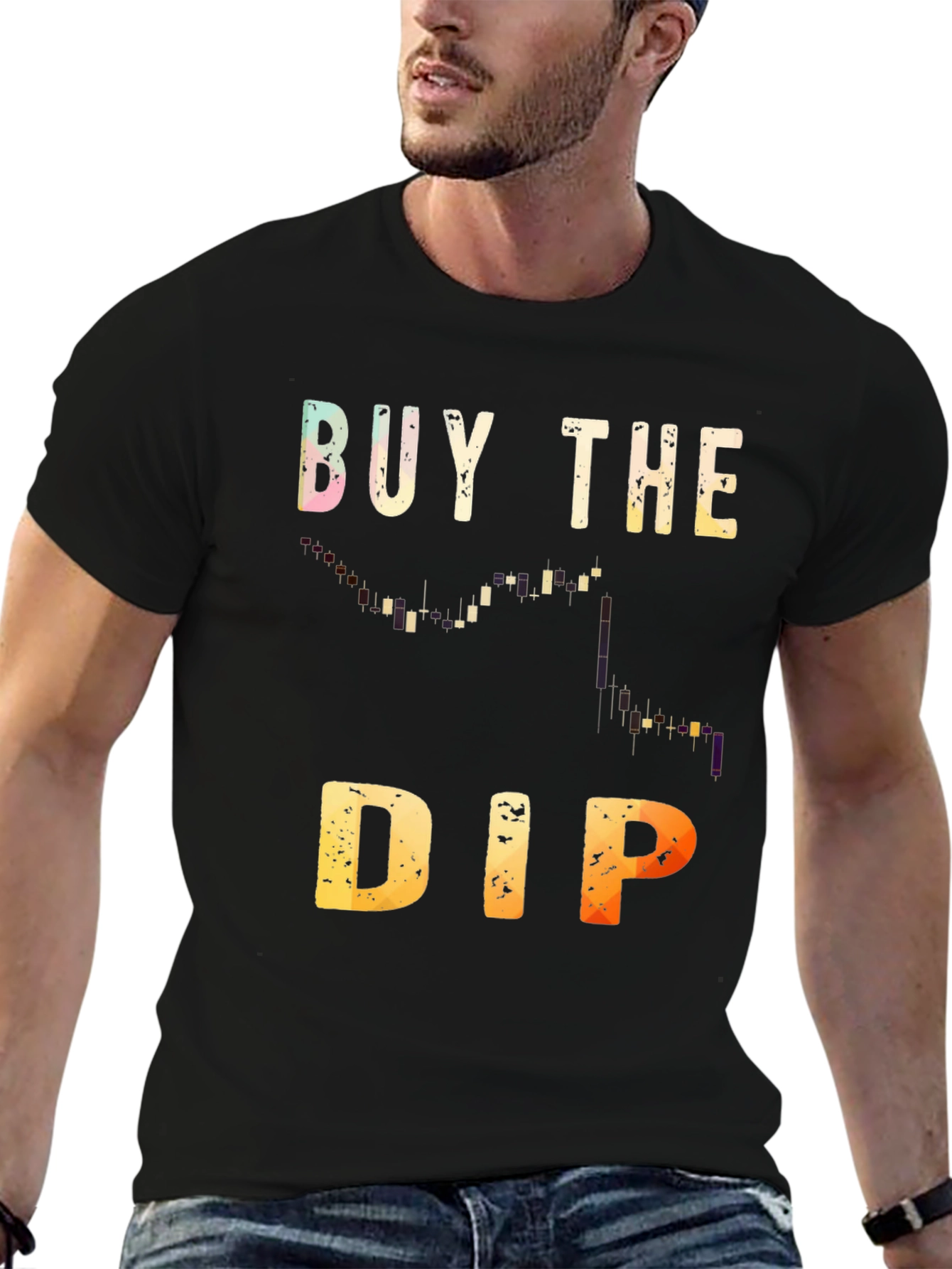 Camiseta Negra Buy the Dip Trading Inversión