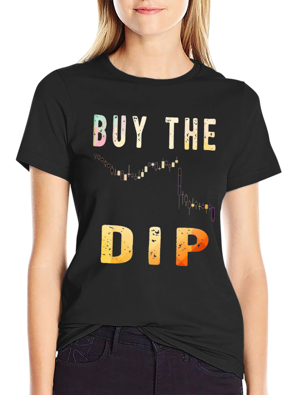 Camiseta Negra Buy the Dip Trading Inversión