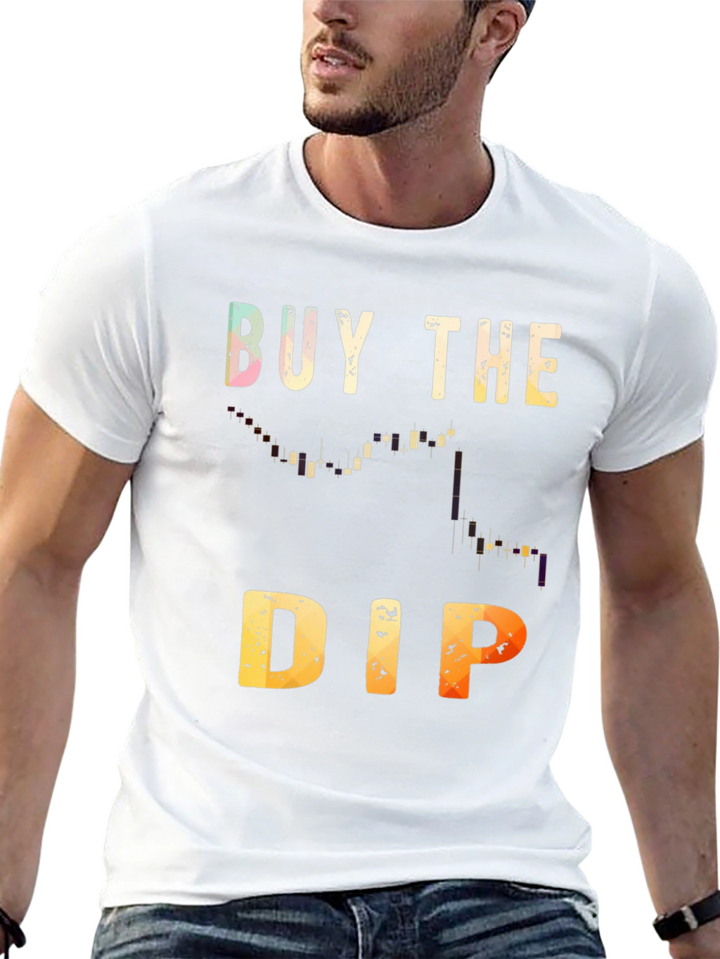 Camiseta Negra Buy the Dip Trading Inversión