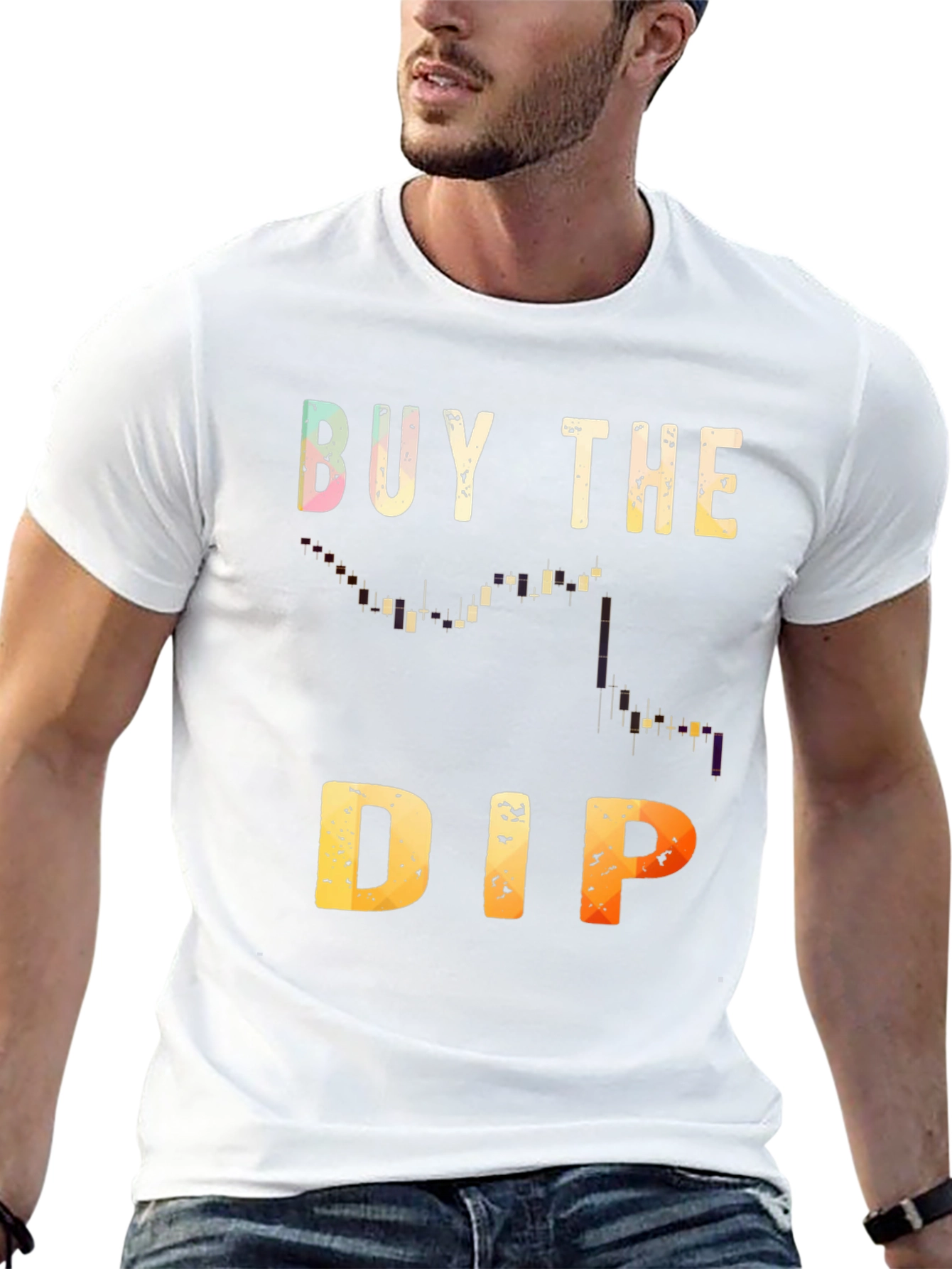 Camiseta Negra Buy the Dip Trading Inversión