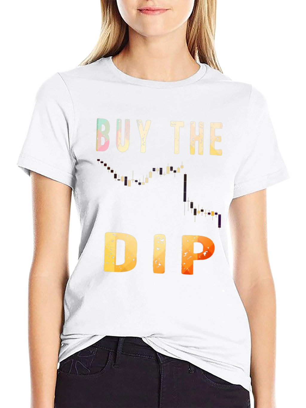 Camiseta Negra Buy the Dip Trading Inversión