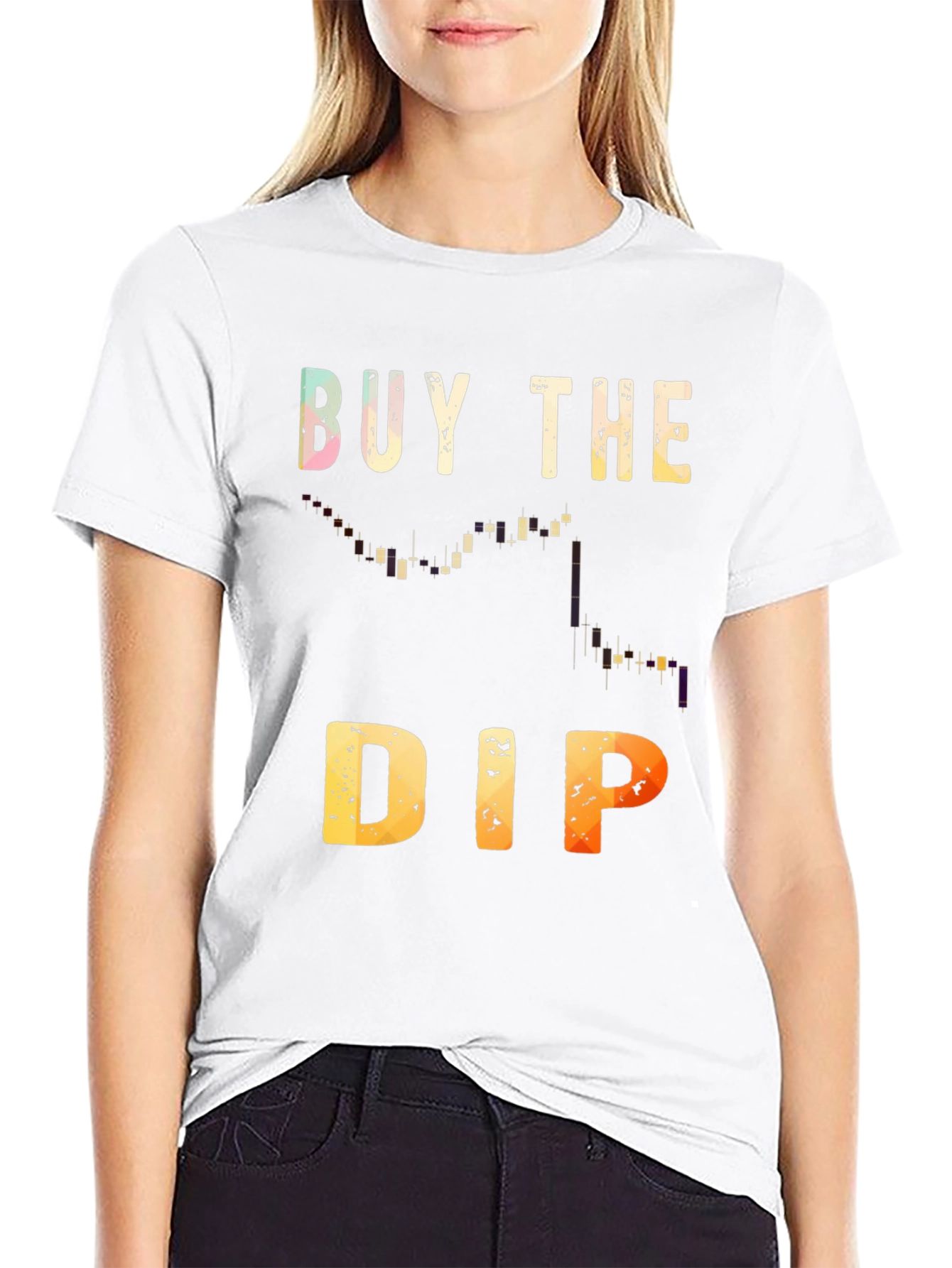 Camiseta Negra Buy the Dip Trading Inversión