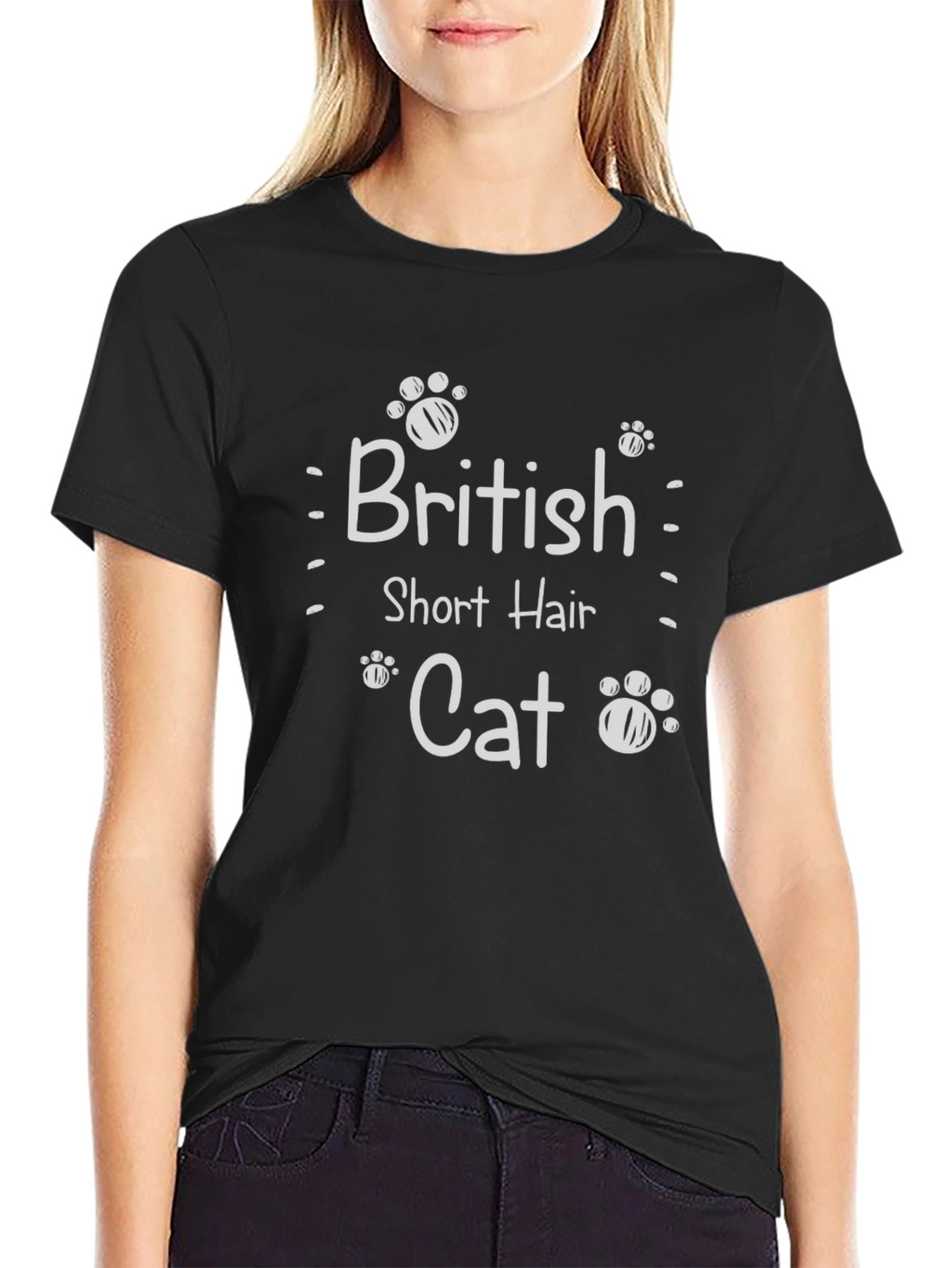 Camiseta Negra British Short Hair Cat