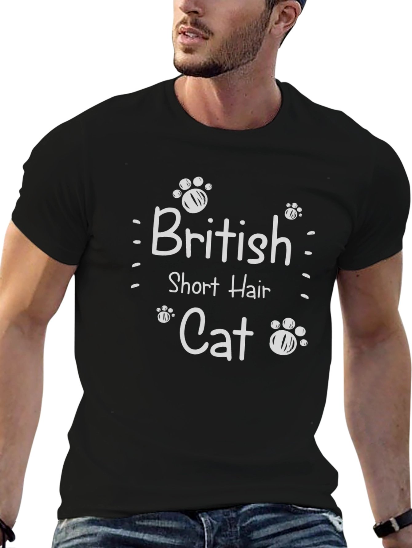 Camiseta Negra British Short Hair Cat