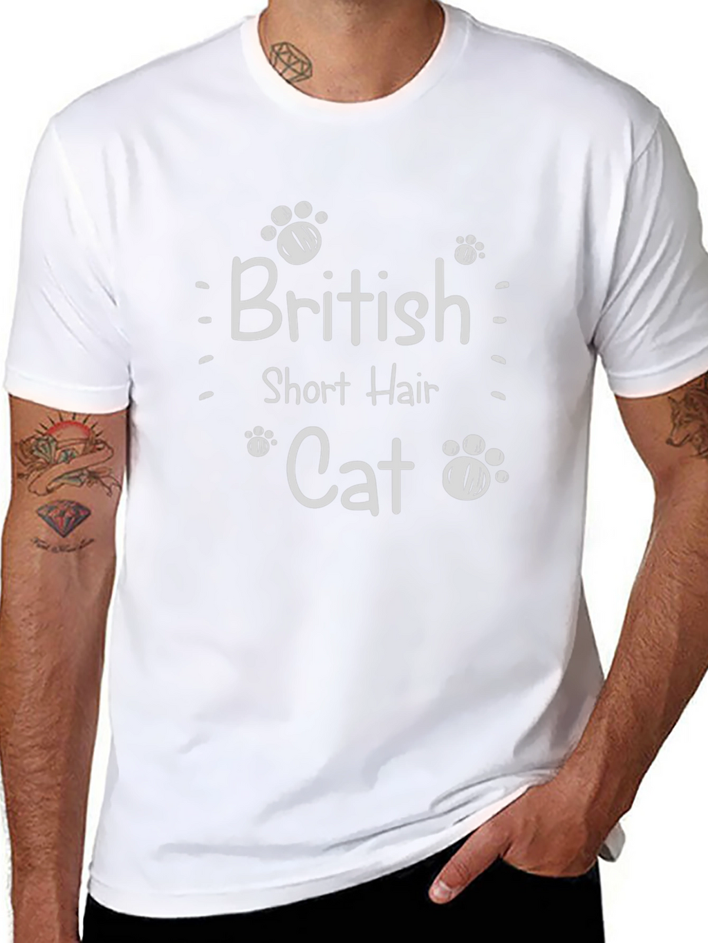 Camiseta Negra British Short Hair Cat
