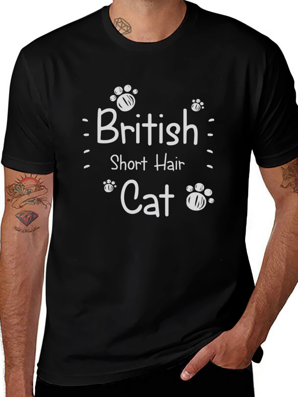 Camiseta Negra British Short Hair Cat