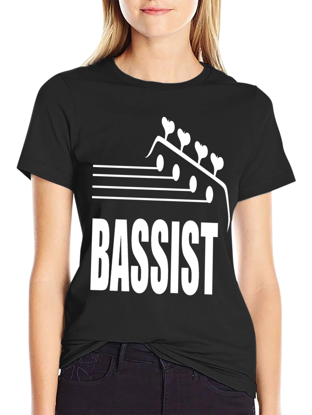 Camiseta Negra Bajista - Diseño Musical Único