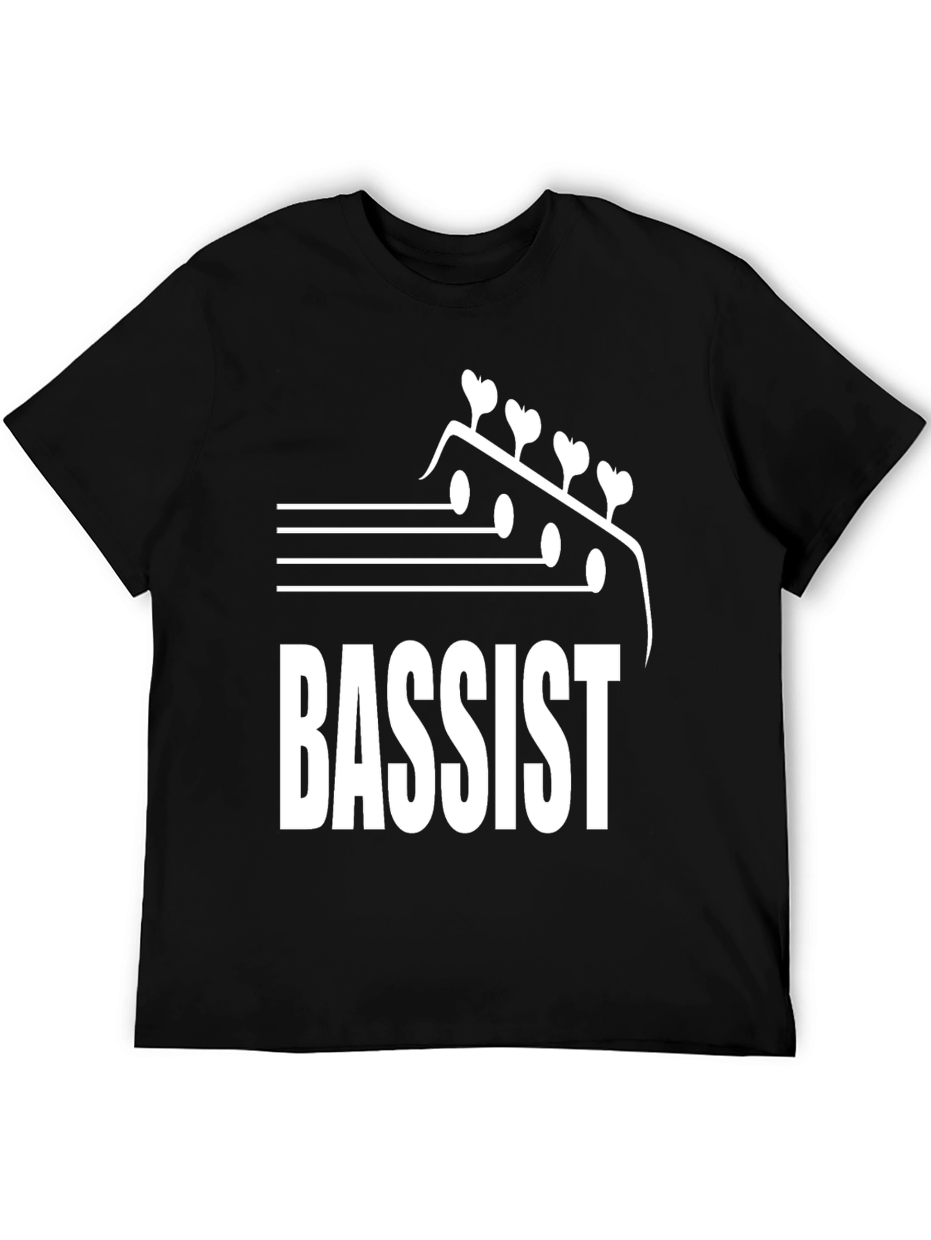 Camiseta Negra Bajista - Diseño Musical Único