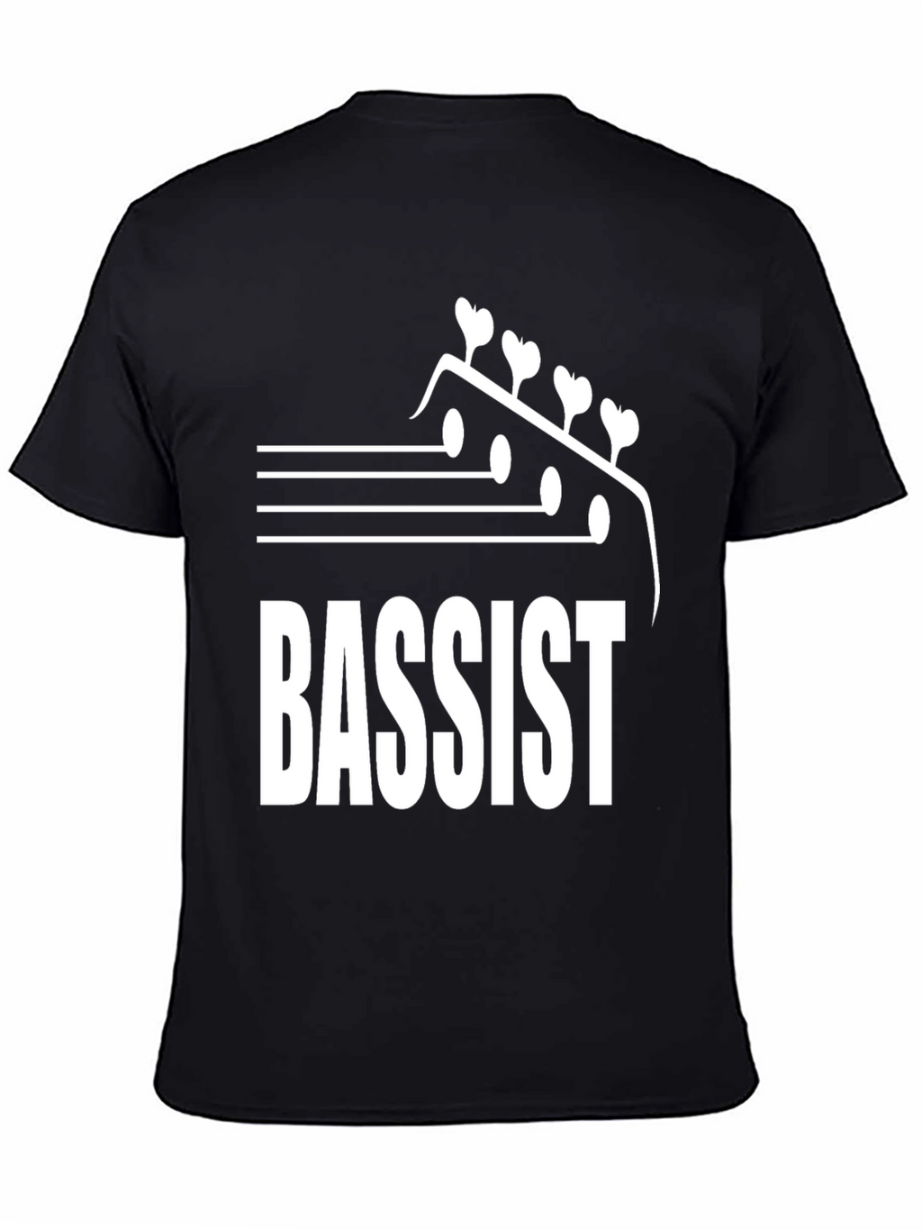 Camiseta Negra Bajista - Diseño Musical Único