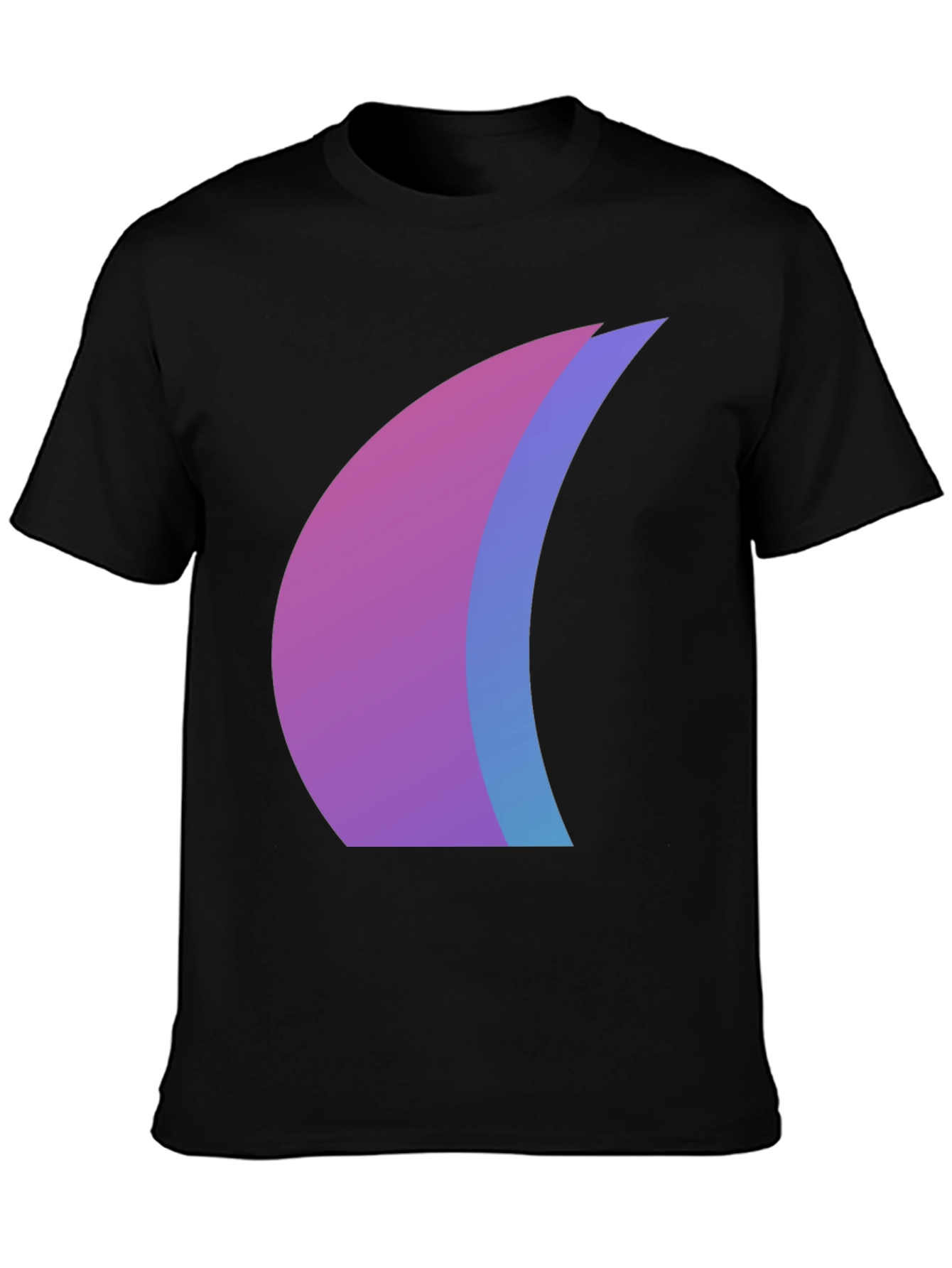 Camiseta Negra con Diseño Abstracto Degradado