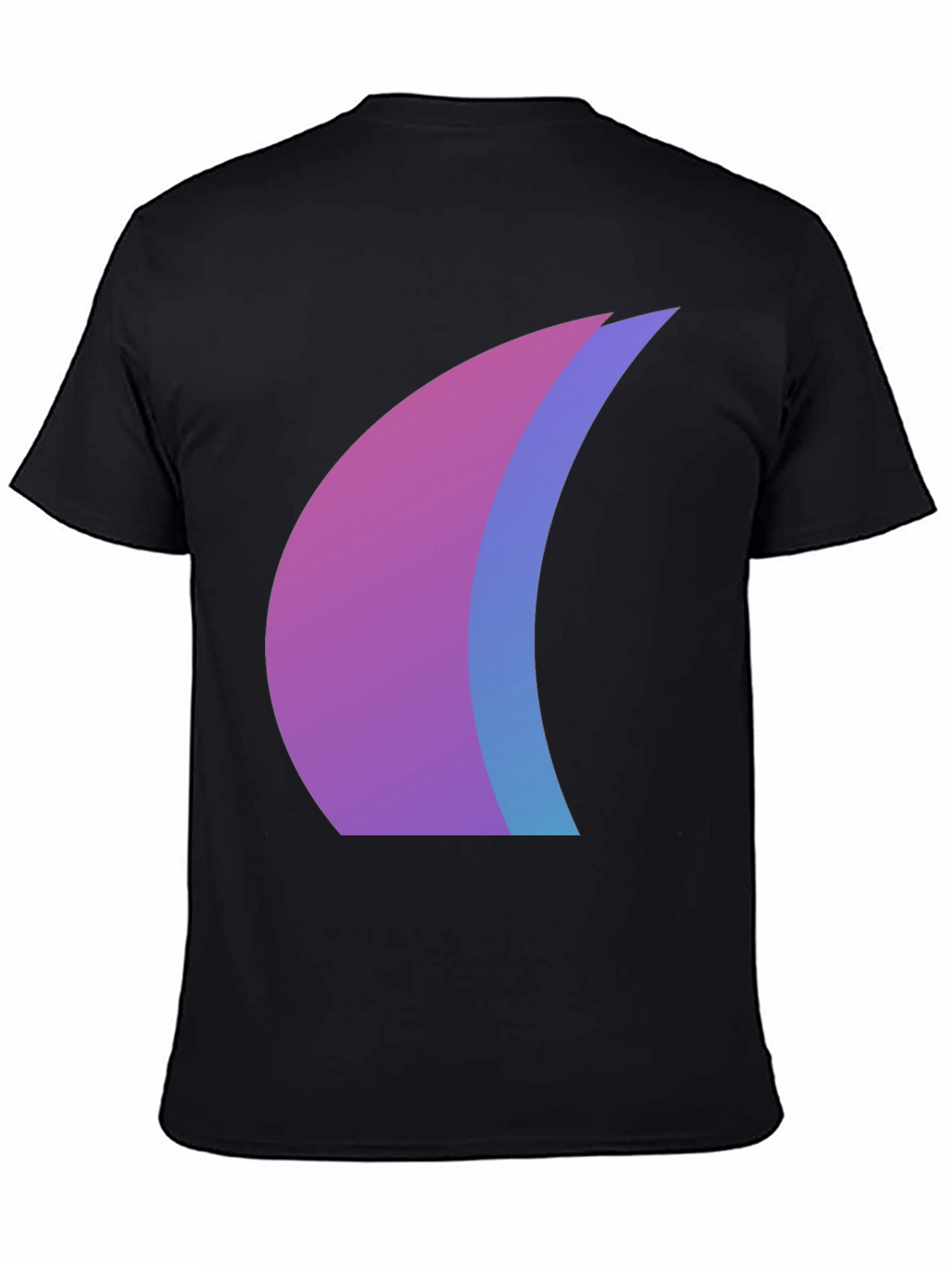 Camiseta Negra con Diseño Abstracto Degradado