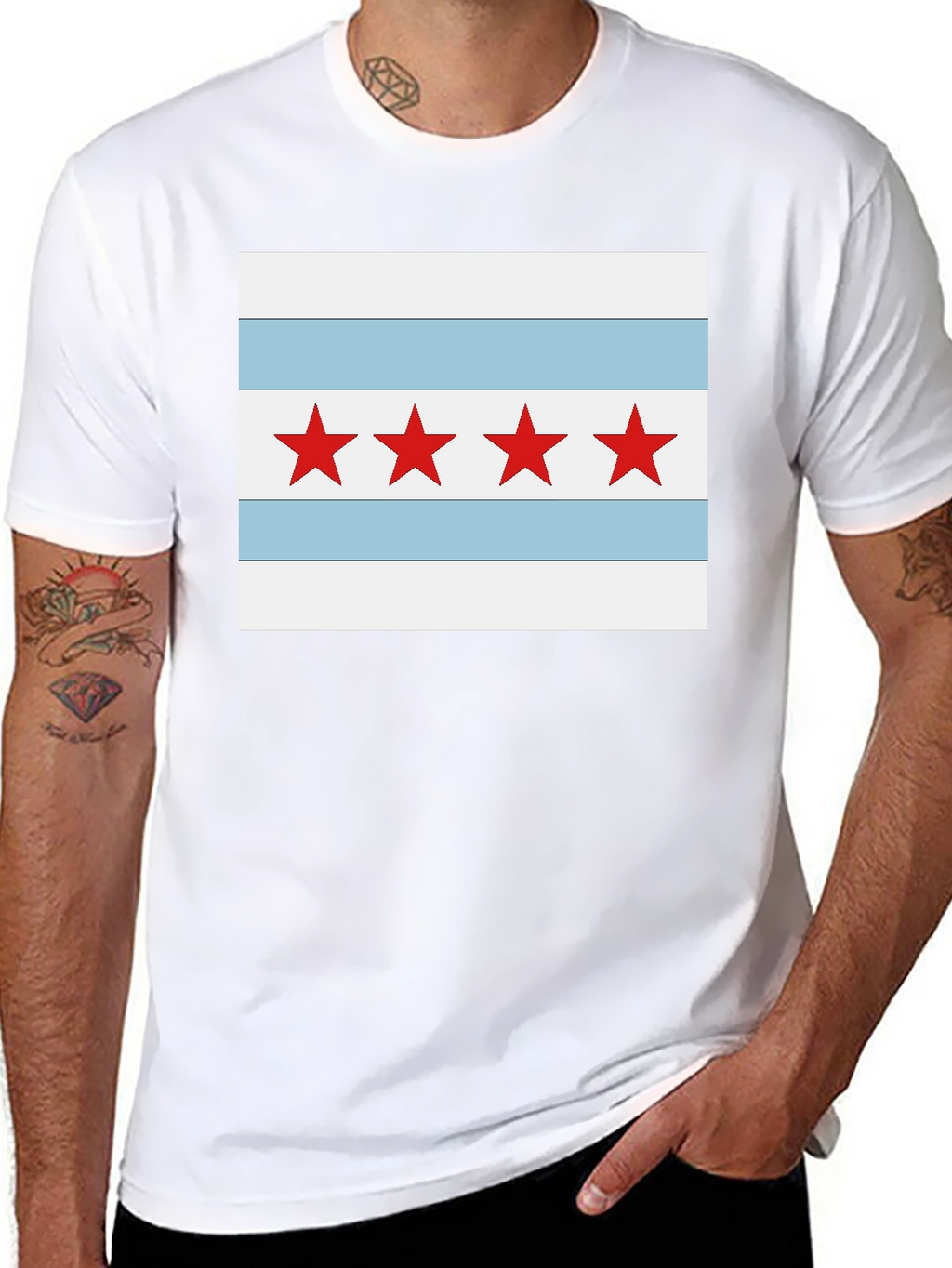 Camiseta Negra con Diseño Chicago