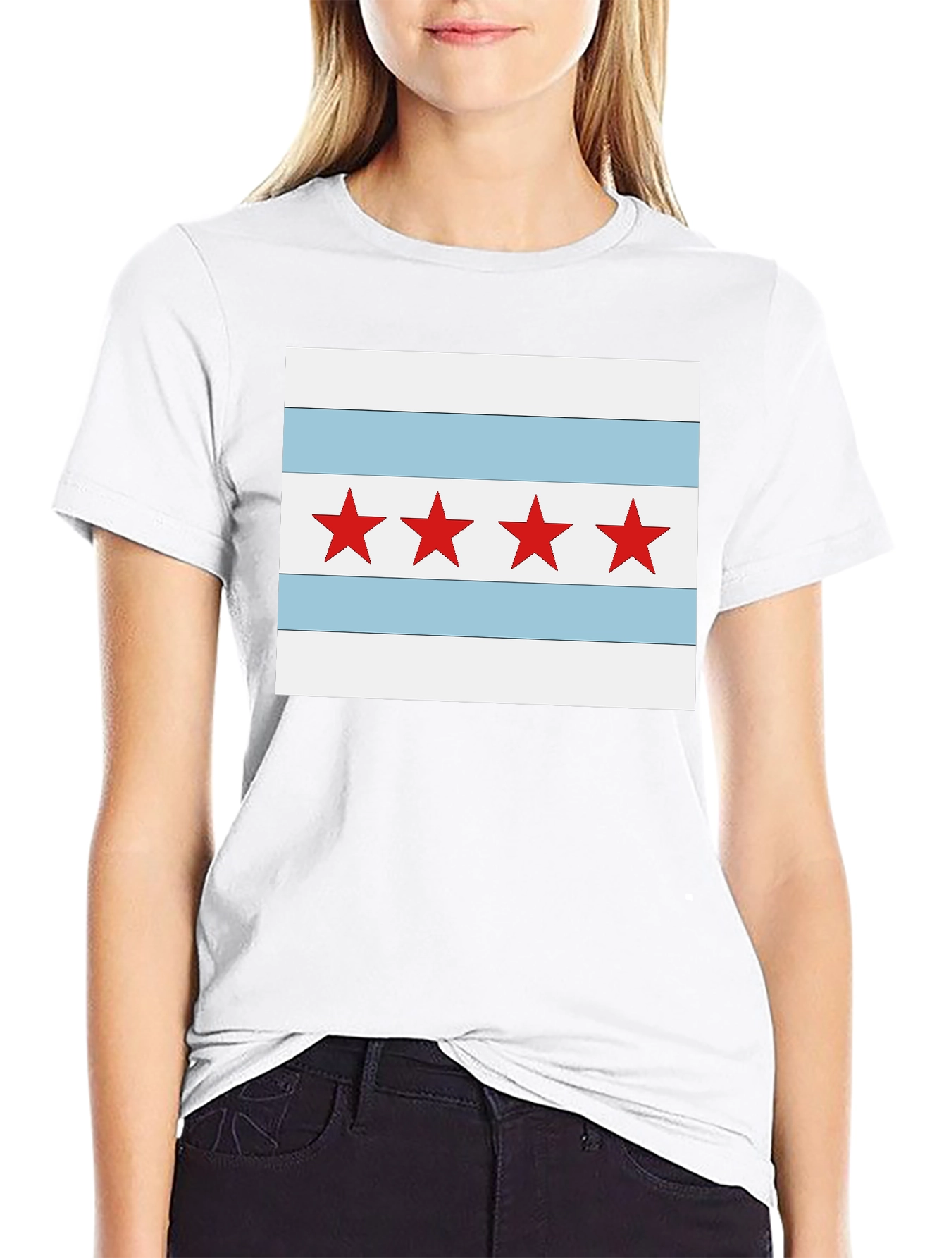 Camiseta Negra con Diseño Chicago