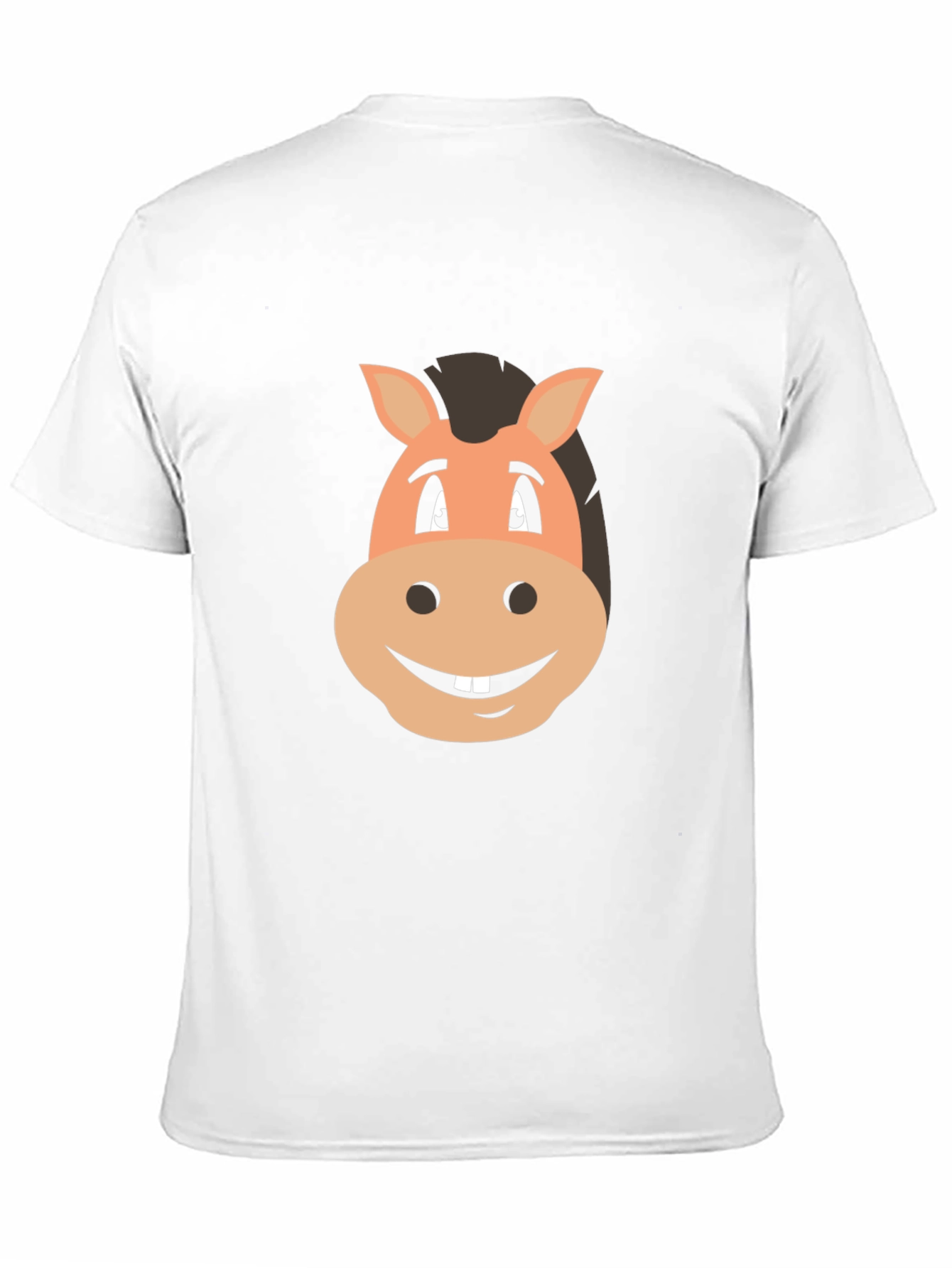 Camiseta Negra con Diseño de Cara de Caballo