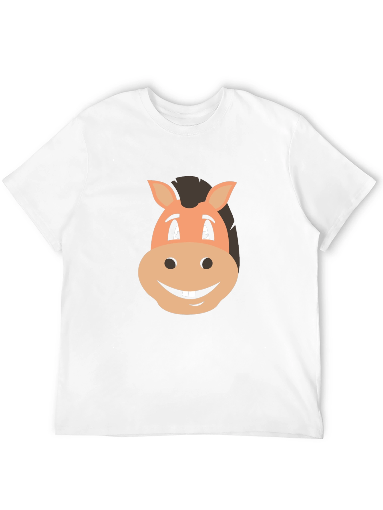 Camiseta Negra con Diseño de Cara de Caballo