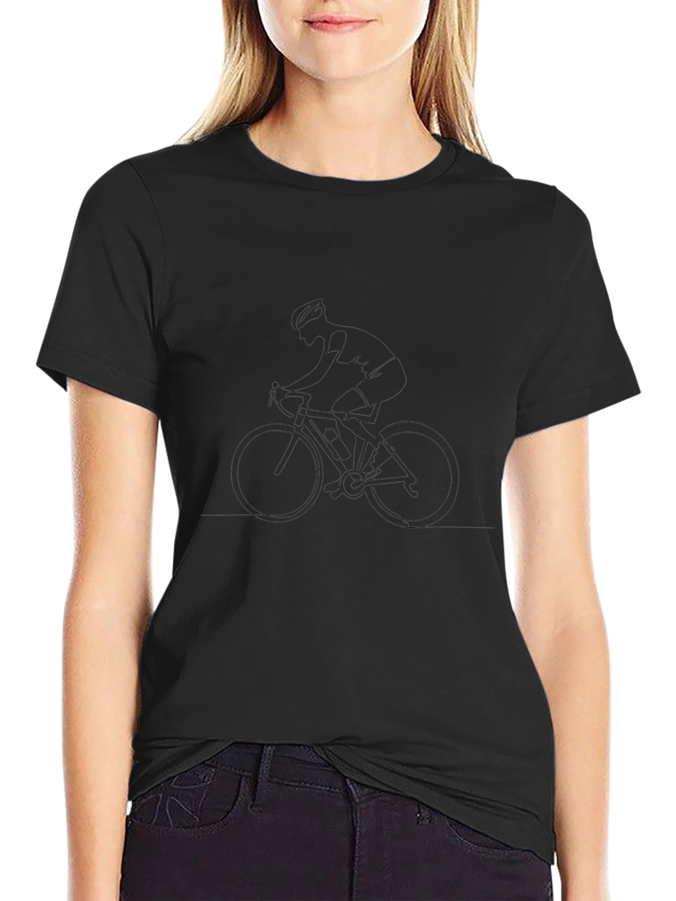 Camiseta Negra Ciclismo Minimalista
