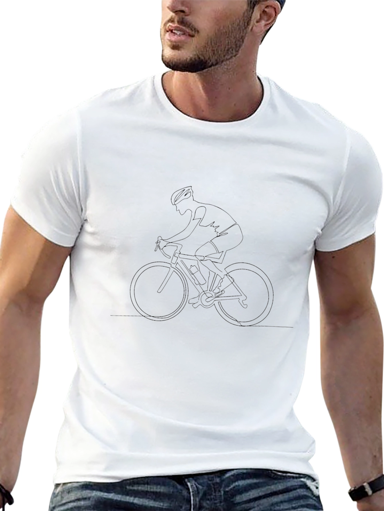 Camiseta Negra Ciclismo Minimalista