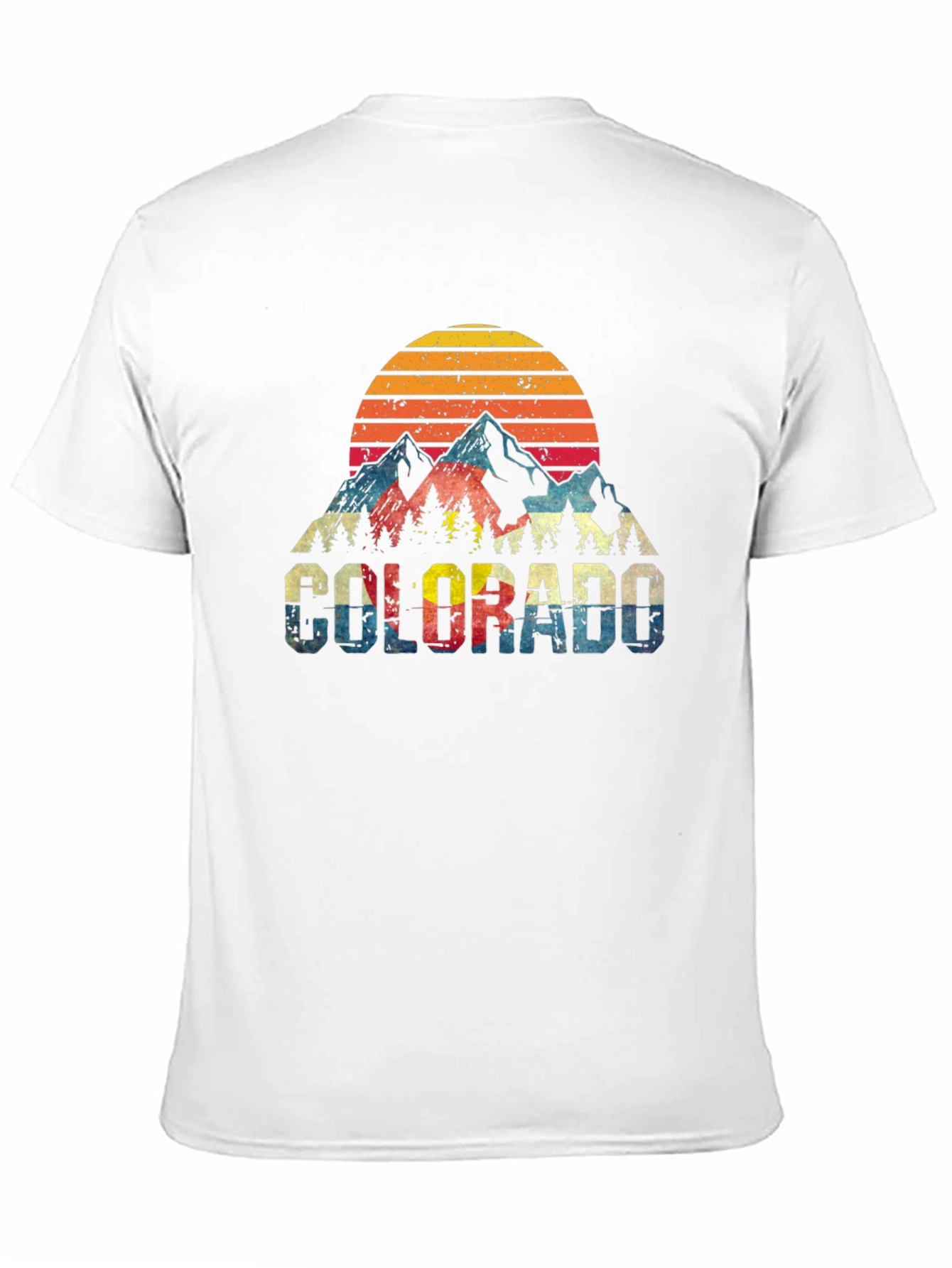 Camiseta Colorado Vintage Montañas y Atardecer