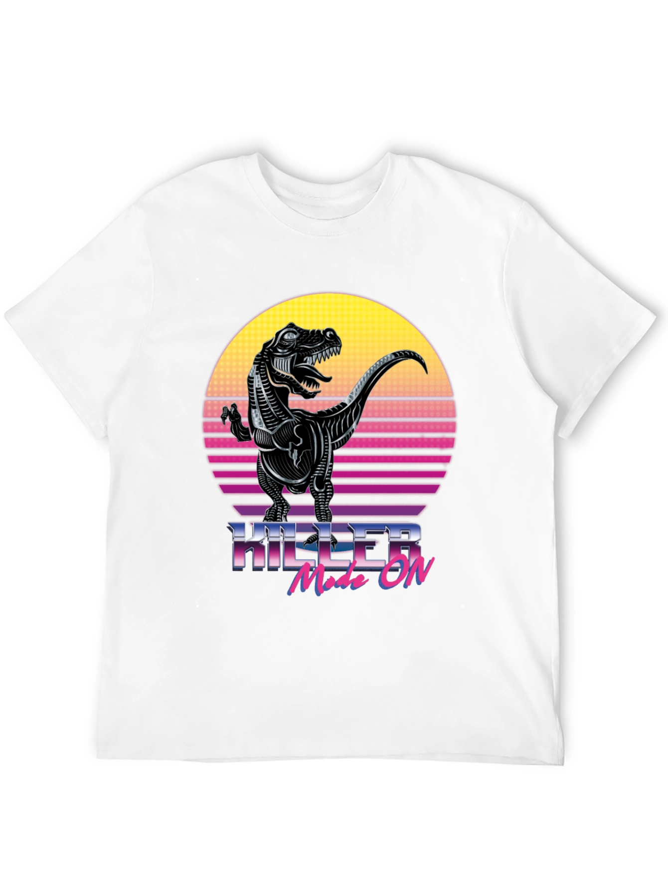 Camiseta con Diseño Retro de Dinosaurio Killer Mode ON