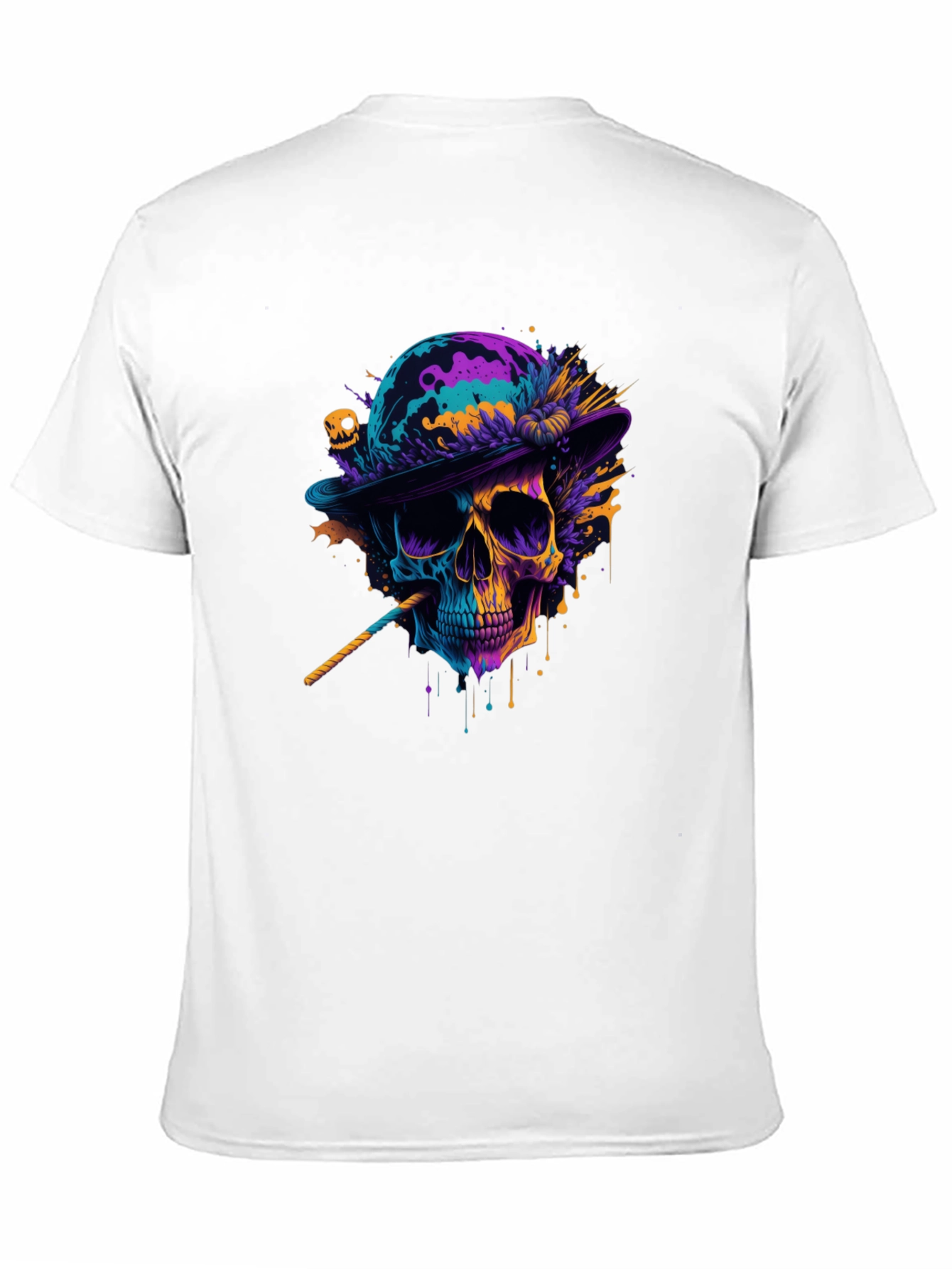 Camiseta Negra con Calavera Artística
