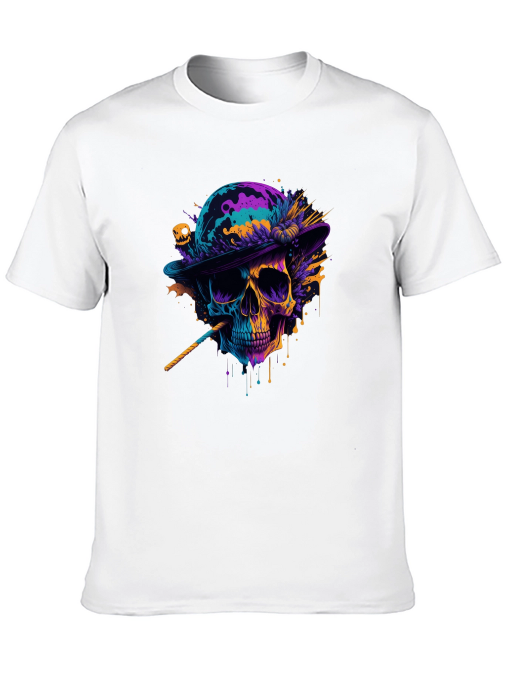 Camiseta Negra con Calavera Artística