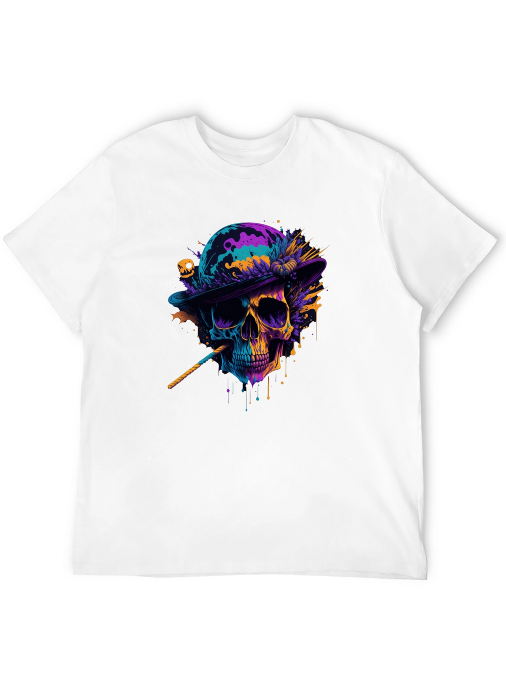 Camiseta Negra con Calavera Artística