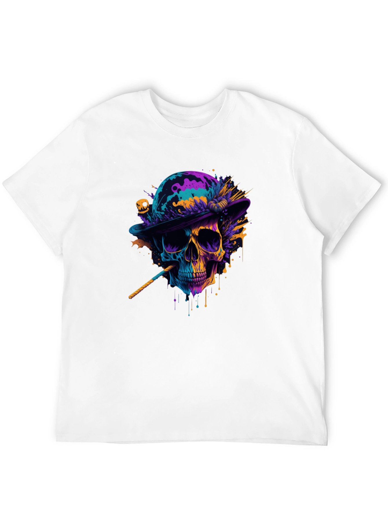 Camiseta Negra con Calavera Artística