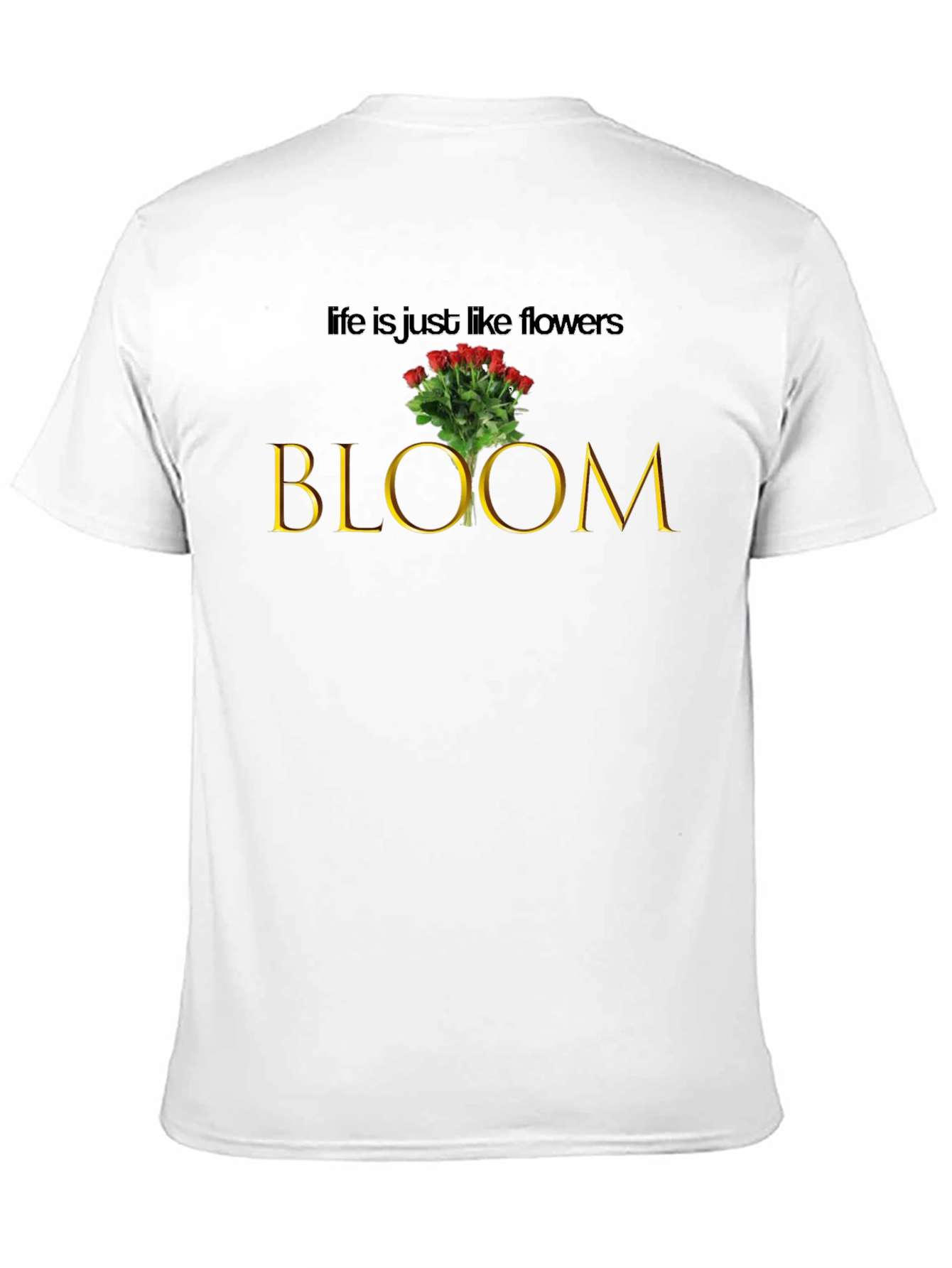 Camiseta Negra Bloom - Estilo Floral Único