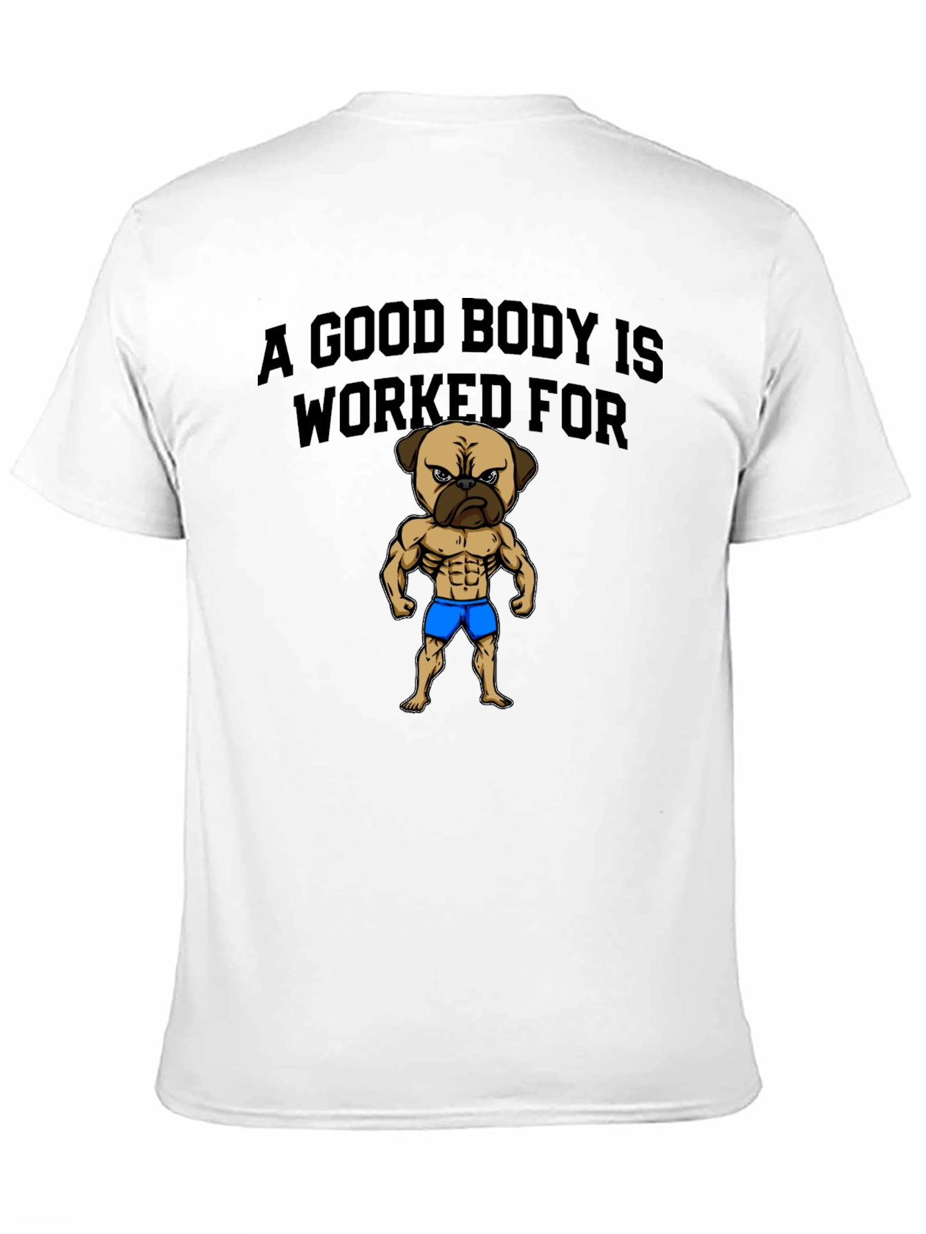 Camiseta Hombre Negra Pug Musculoso
