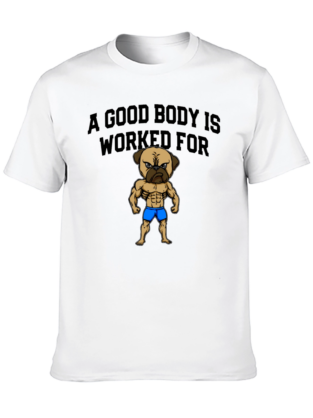 Camiseta Hombre Negra Pug Musculoso