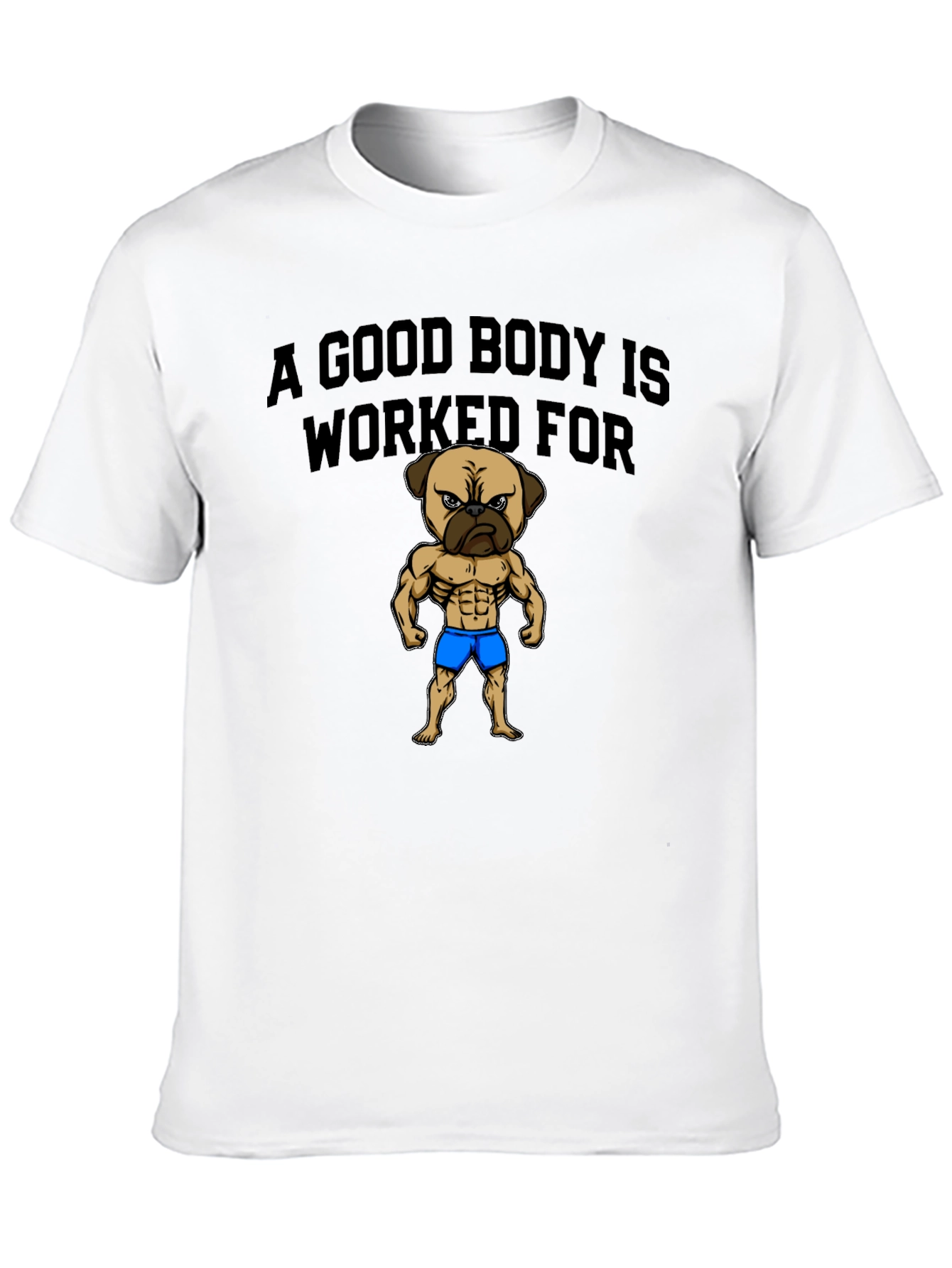 Camiseta Hombre Negra Pug Musculoso