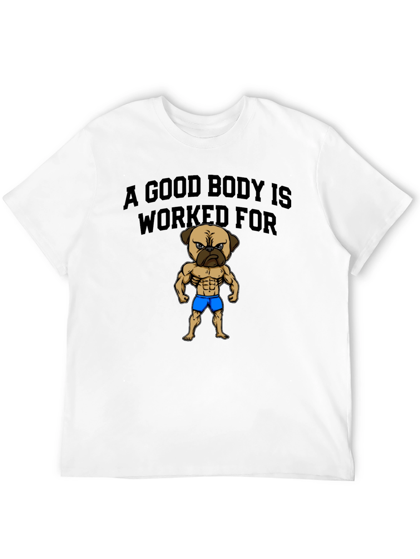 Camiseta Hombre Negra Pug Musculoso