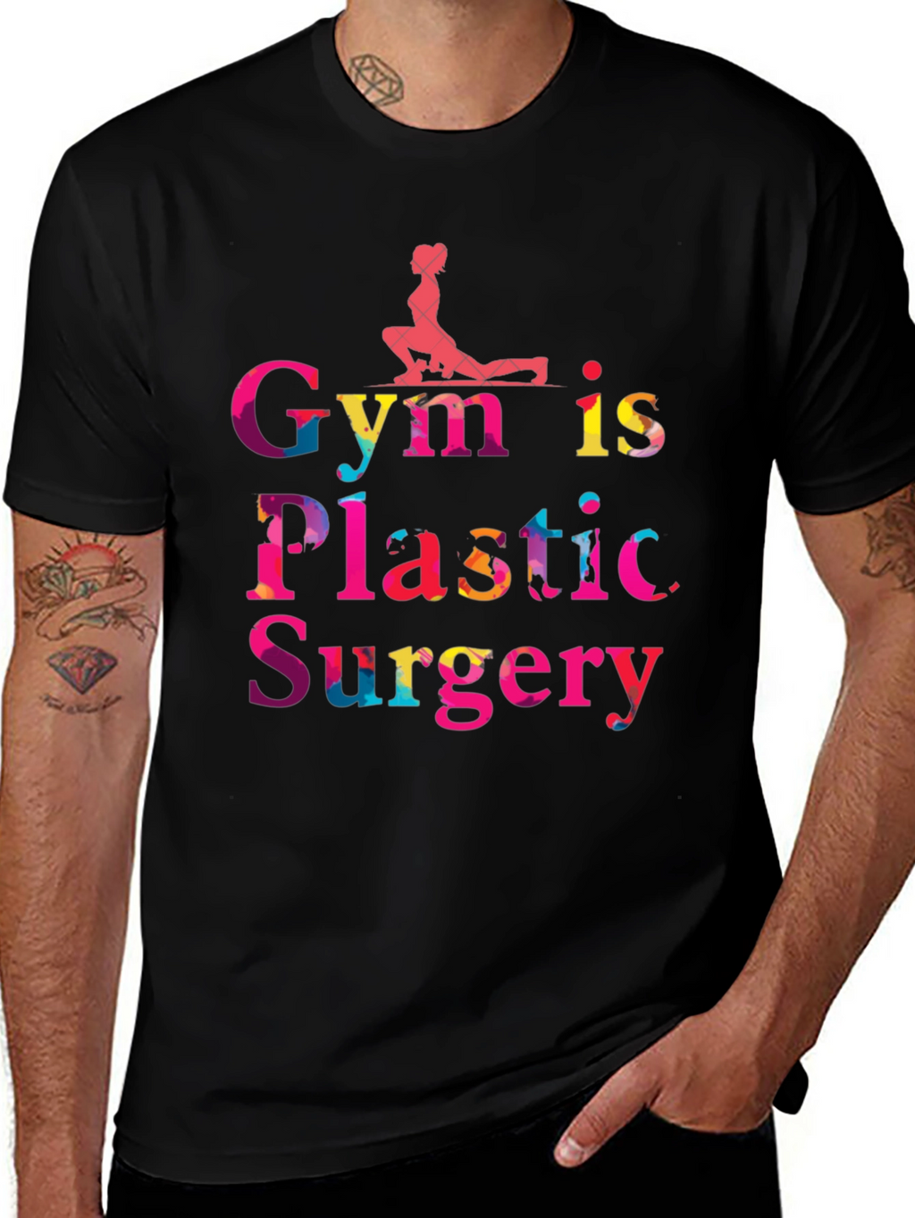 Camiseta Gym is Plastic Surgery Negra