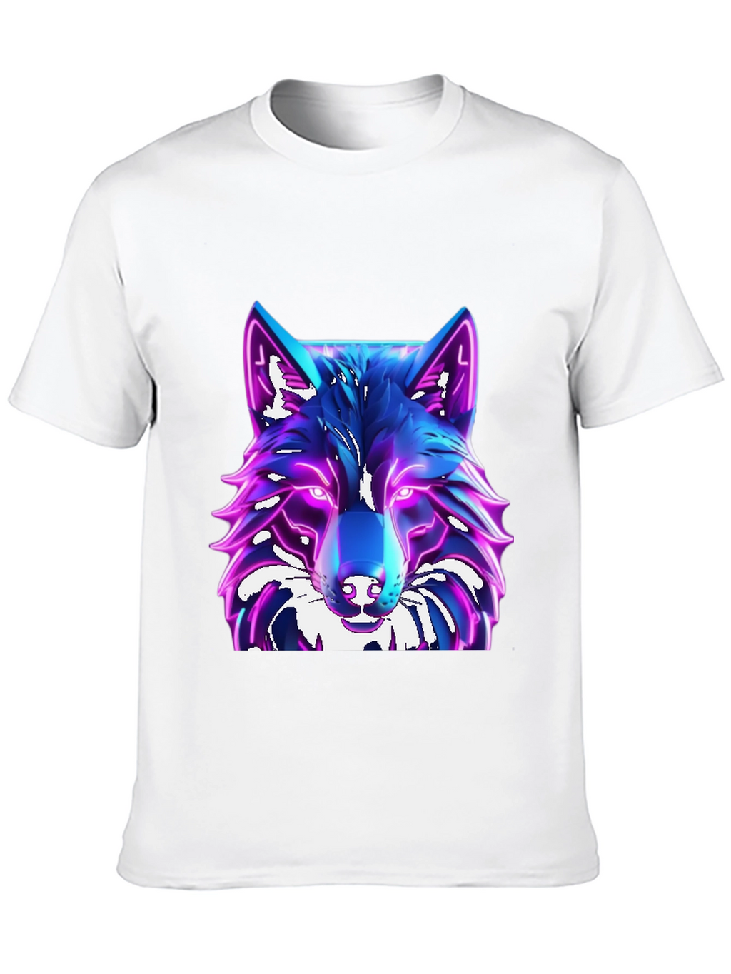 Camiseta Negra con Diseño de Lobo Neón