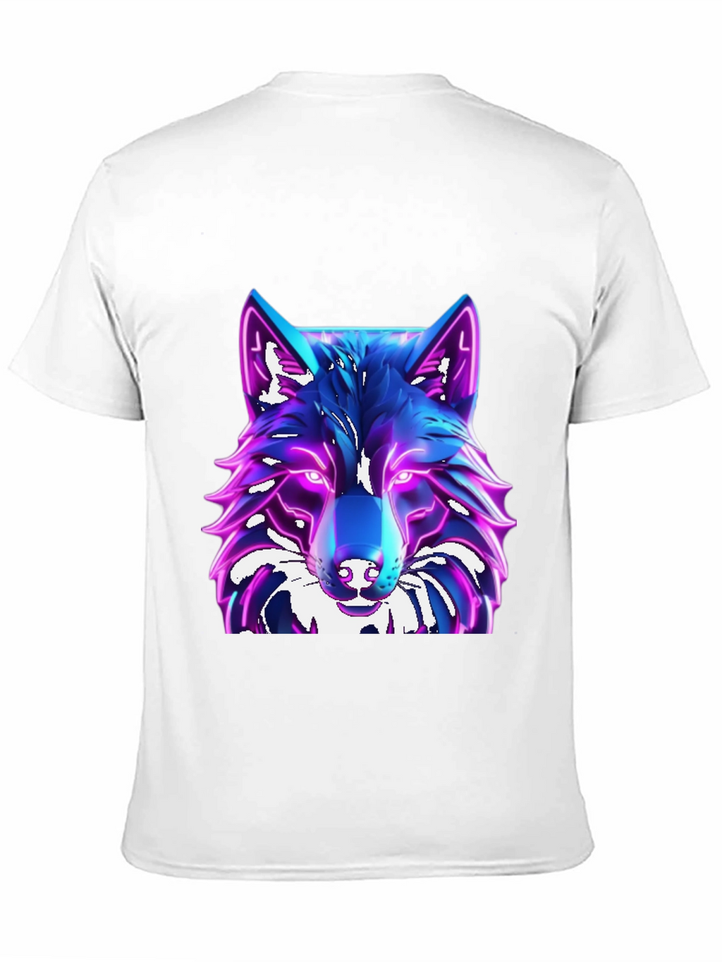 Camiseta Negra con Diseño de Lobo Neón