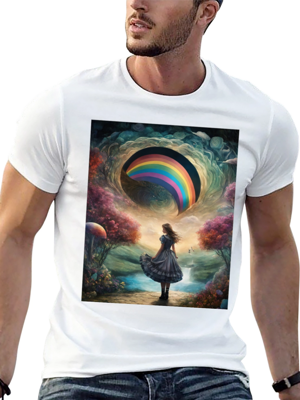 Camiseta Hombre Diseño Fantasía Arcoíris
